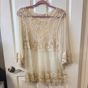 Elegant Lace Blouse - Cream